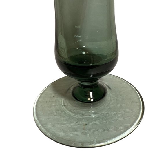 Wilhelm Wagenfeld for WMF Tourmaline Glass Fluted Vase Smoky Blue 7" Germany - Picture 3 of 6